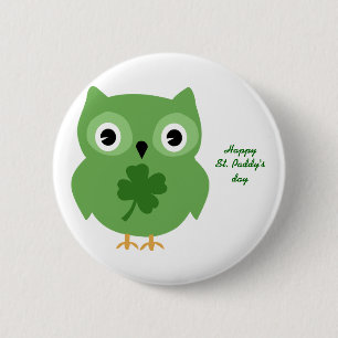 Badge Rond 5 Cm Chouette irlandaise