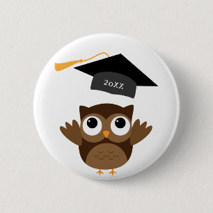 Badge Rond 5 Cm Chouette mignonne heureuse   Promotion personnalis