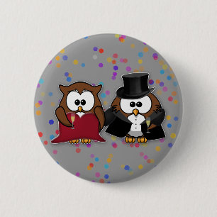 Badge Rond 5 Cm chouettes de champagne