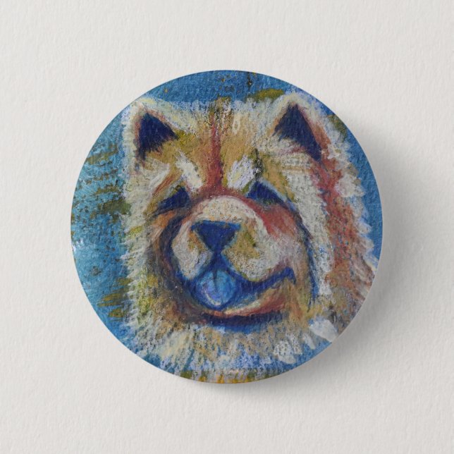 Badge Rond 5 Cm Chow Chow Abstrait (Devant)