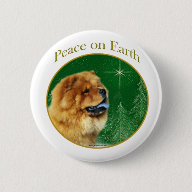 Badge Rond 5 Cm Chow Chow Paix (Devant)