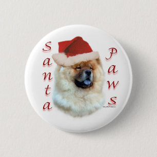 Badge Rond 5 Cm Chow Chow Père Noël Paws
