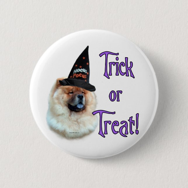 Badge Rond 5 Cm Chow Chow Trick (Devant)