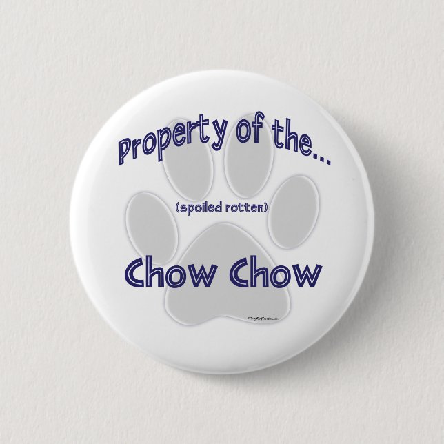Badge Rond 5 Cm Chow, propriété - Bouton (Devant)