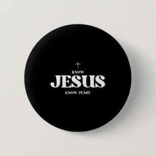 Badge Rond 5 Cm Chrétien Connaître Jésus Connaître Paix Religion D