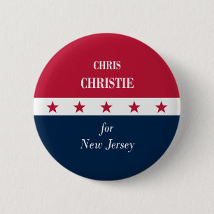 Badge Rond 5 Cm Chris Christie pour le New Jersey