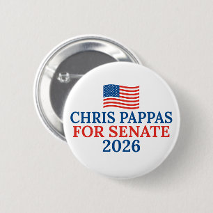 Badge Rond 5 Cm Chris Pappas au Sénat Élection 2026