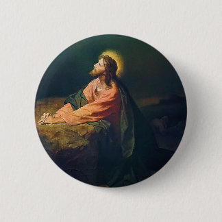 Badge Rond 5 Cm Christ au jardin de Gethsémani Peinture