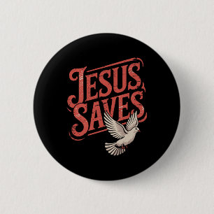 Badge Rond 5 Cm Christan Jésus économise Premium