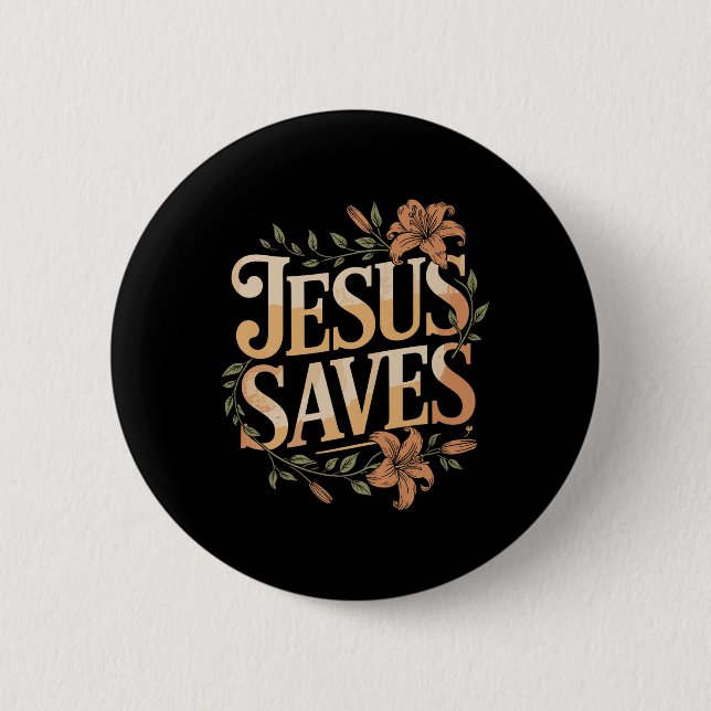 Badge Rond 5 Cm Christan Jésus économise Premium (Devant)