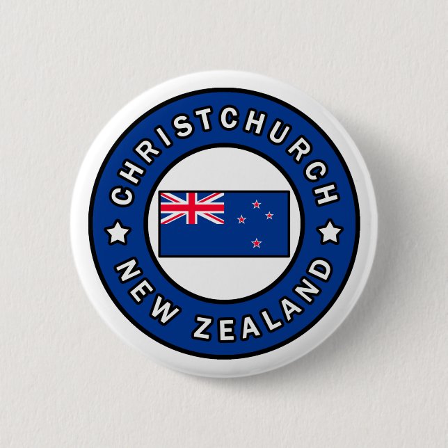 Badge Rond 5 Cm Christchurch Nouvelle-Zélande (Devant)
