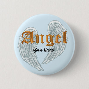 Badge Rond 5 Cm Christian Angel Wings Pin
