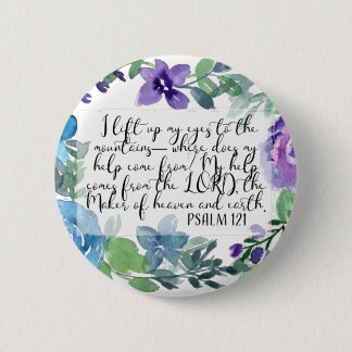 Badge Rond 5 Cm Christian art Psaume 121