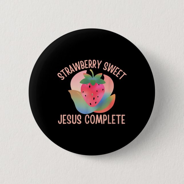 Badge Rond 5 Cm Christian Boho fraise Sweet Jesus Complete Fru (Devant)