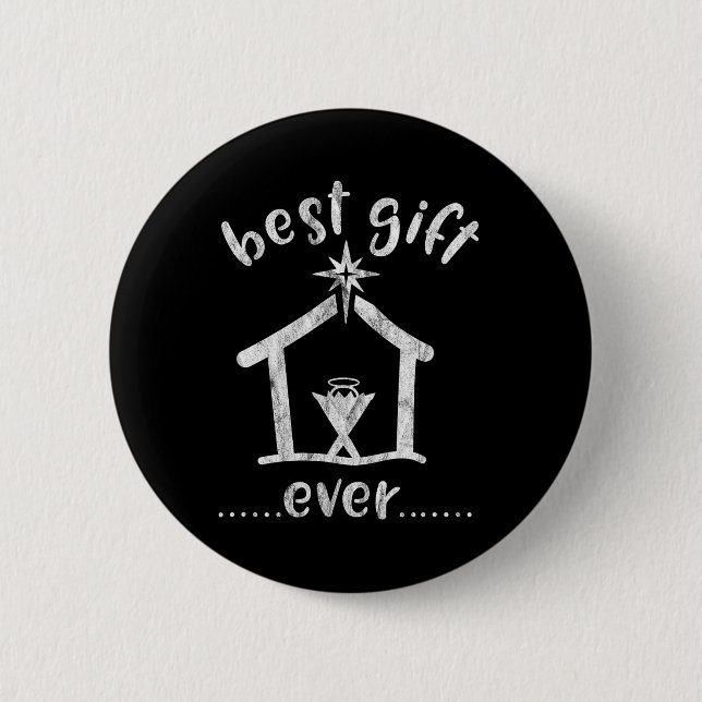 Badge Rond 5 Cm Christian Christmas Meilleur cadeau Ever Jesus His (Devant)