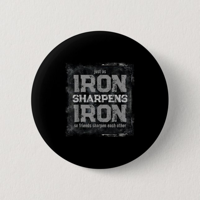 Badge Rond 5 Cm Christian Dad Iron Sharpens Iron Scriture Verse B (Devant)