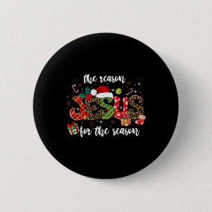 Badge Rond 5 Cm Christian Jesus La Raison Noël Fête Saison Chr