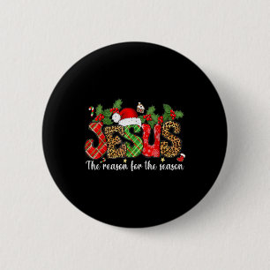 Badge Rond 5 Cm Christian Jesus La Raison Noël Fête Saison Chr