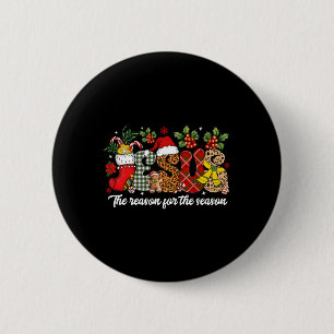 Badge Rond 5 Cm Christian Jesus La Raison Noël Fête Saison Chr
