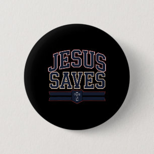 Badge Rond 5 Cm Christian Jesus Sauve Frère Hockey Jeunesse Garçon