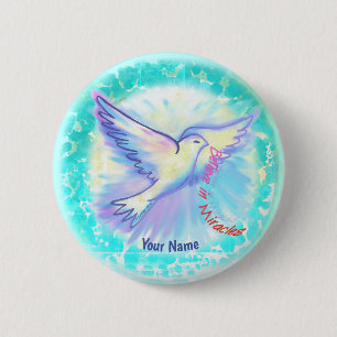 Badge Rond 5 Cm Christian Miracles Dove