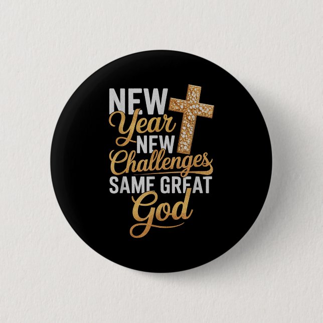 Badge Rond 5 Cm Christian New Years 2026 Happy New Year Same Great (Devant)