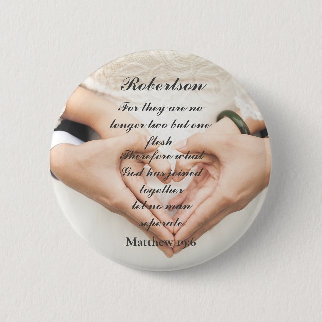 Badge Rond 5 Cm Christian Scripture Mariage Photo (Devant)