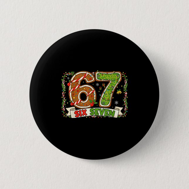 Badge Rond 5 Cm Christmas 67 Xmas Gen Rizzmas 6 7 Santa Brainrot M (Devant)