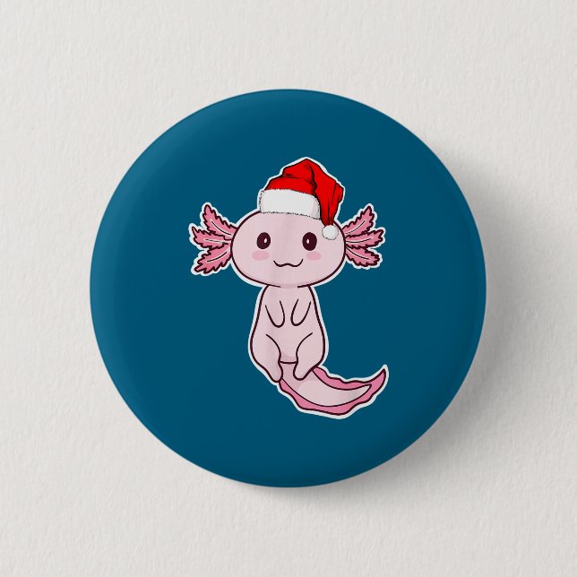 Badge Rond 5 Cm Christmas Axolotl  (Devant)