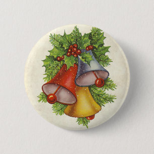 Badge Rond 5 Cm Christmas Bells