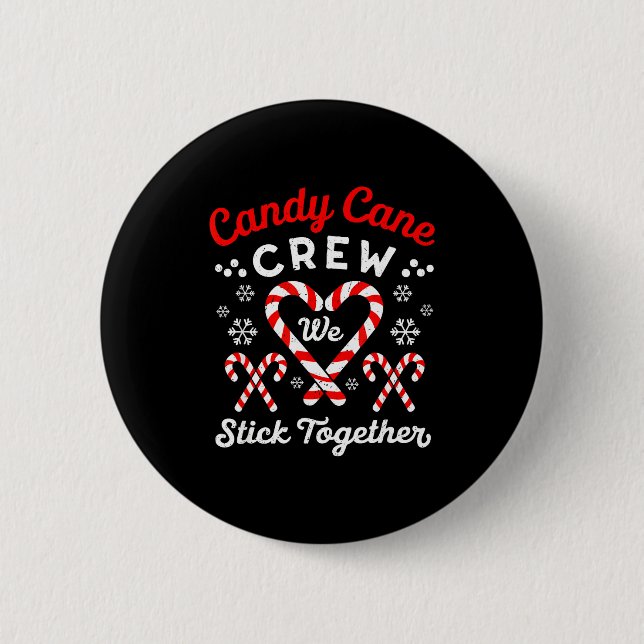 Badge Rond 5 Cm Christmas Candy Cane Heart Holiday Family Matching (Devant)