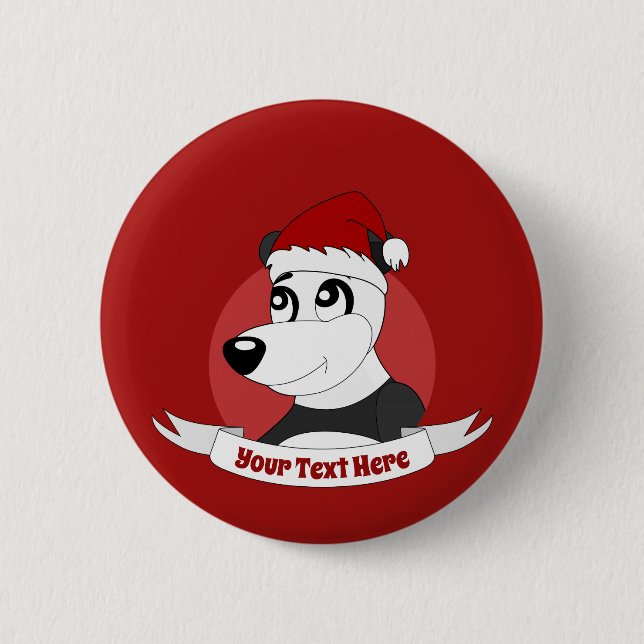 Badge Rond 5 Cm Christmas cartoon with cute panda bear button (Devant)