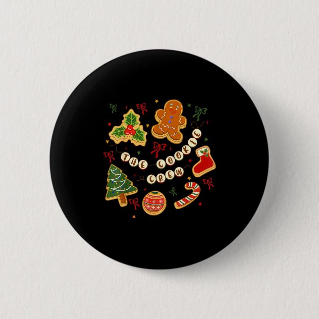 Badge Rond 5 Cm Christmas Cookie Baking Crew For Women Basker Seni (Devant)