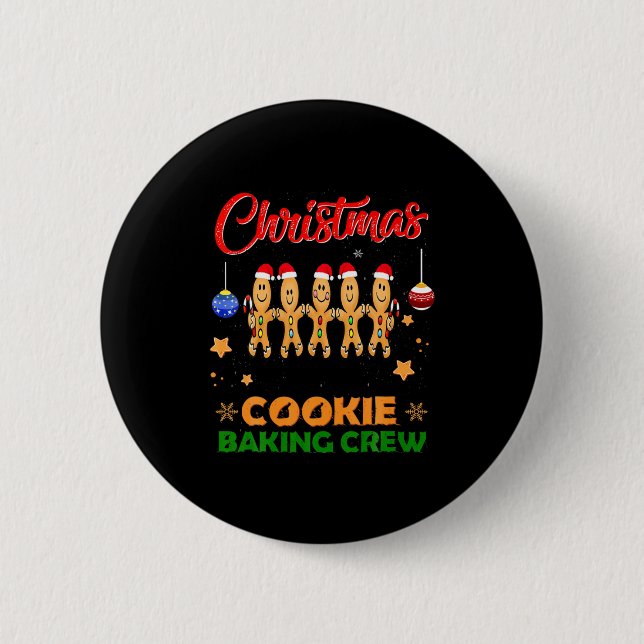 Badge Rond 5 Cm Christmas Cookie Crew Baking Team New Xmas Bakers  (Devant)
