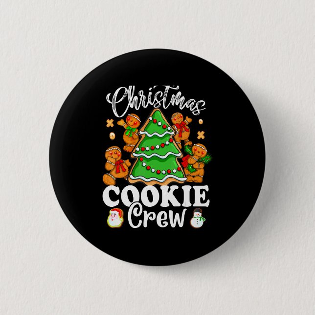 Badge Rond 5 Cm Christmas Cookie Crew Baking Team New Xmas Bakers  (Devant)