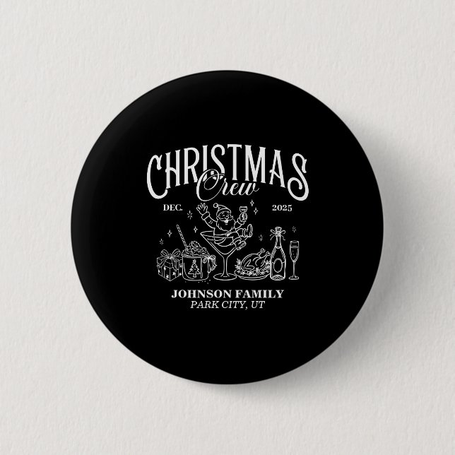 Badge Rond 5 Cm Christmas Crew Matching Family Group  (Devant)