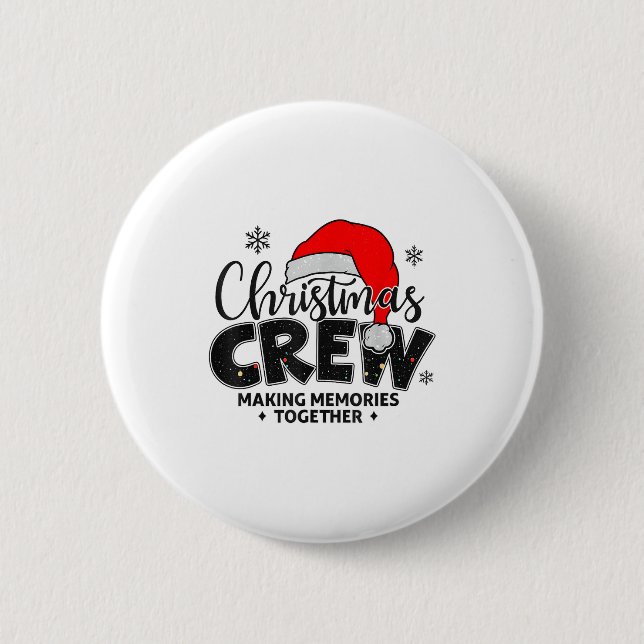 Badge Rond 5 Cm Christmas Crew Xmas Lights Family Matching Pajamas (Devant)