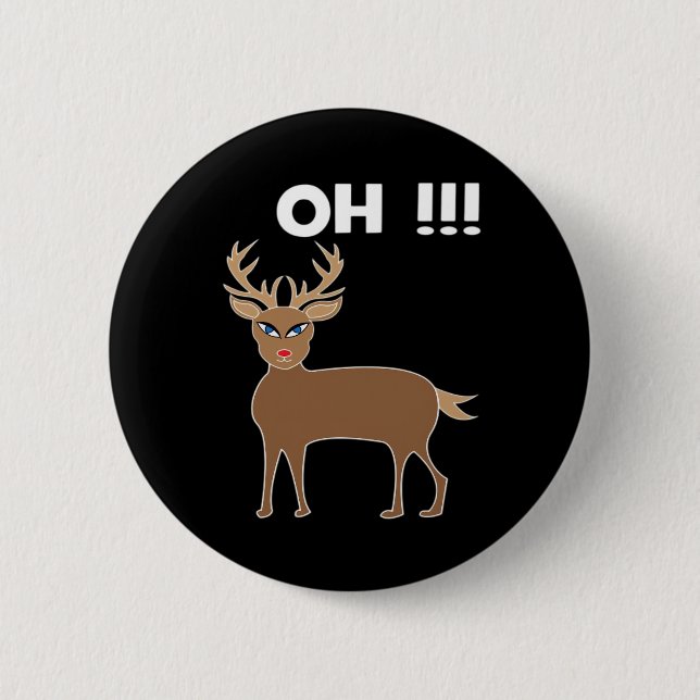 Badge Rond 5 Cm Christmas Deer Season Cute Festive Retro Style  (Devant)