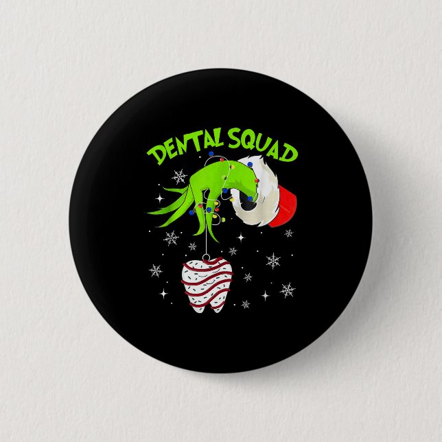 Badge Rond 5 Cm Christmas Dental Squad Cute Dentist Dental Hygieni (Devant)