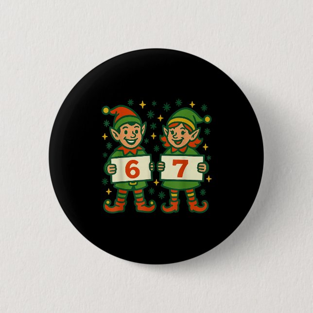 Badge Rond 5 Cm Christmas Elf 6 7 Meme Funny Holiday Elves Gen Alp (Devant)