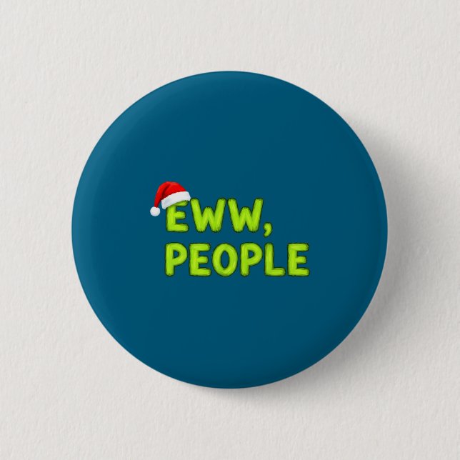 Badge Rond 5 Cm Christmas Eww, People Funny Sarcastic Santa Hat Xm (Devant)