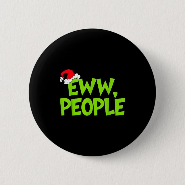 Badge Rond 5 Cm Christmas Eww People Mens Women Funny Santa Hat Gr (Devant)