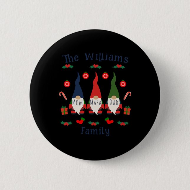 Badge Rond 5 Cm Christmas Family Gnomes Cute And Funny T Shirt  (Devant)