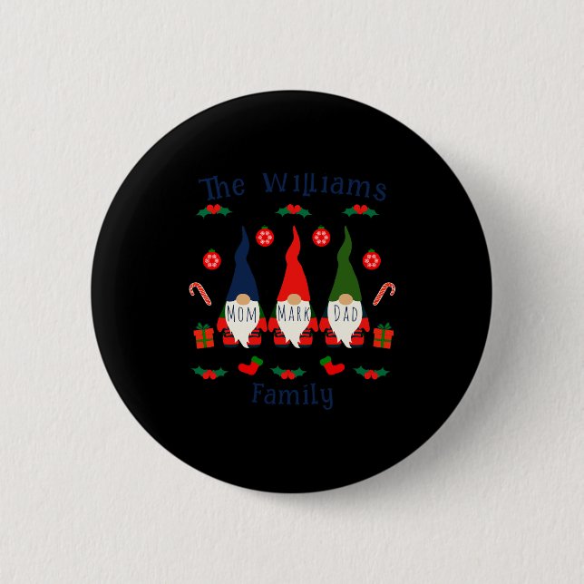 Badge Rond 5 Cm Christmas Family Gnomes Cute And Funny T Shirt  (Devant)