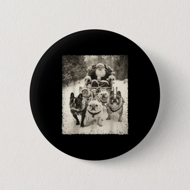 Badge Rond 5 Cm Christmas French Bulldog  (Devant)