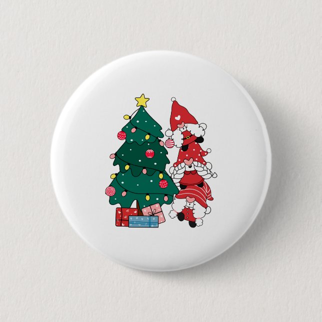 Badge Rond 5 Cm Christmas Gnomes Toddler  (Devant)