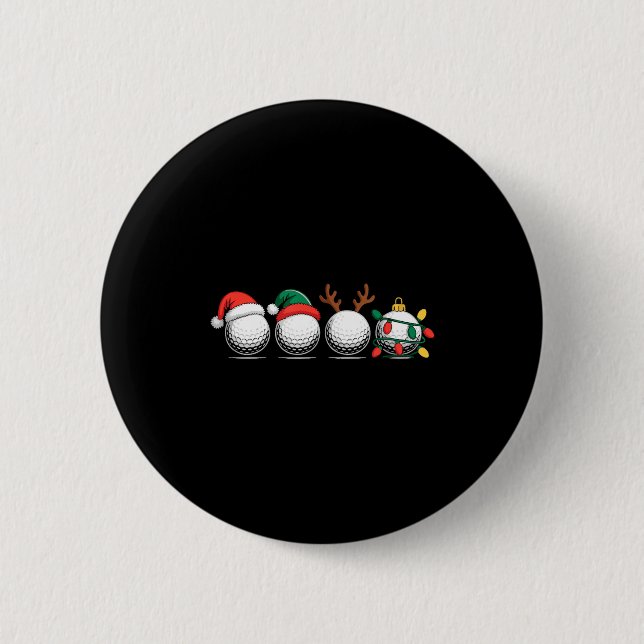 Badge Rond 5 Cm Christmas Golf Player, X-mas  (Devant)
