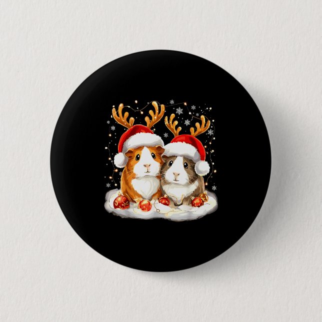 Badge Rond 5 Cm Christmas Guinea G Reindeer Xmas  (Devant)