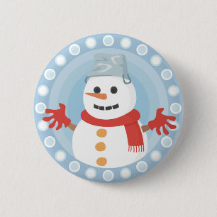 BADGE ROND 5 CM CHRISTMAS HIVER SNOWMAN