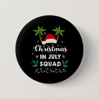 Badge Rond 5 Cm Christmas In July Squad Funny Summer Xmas Santa Ha